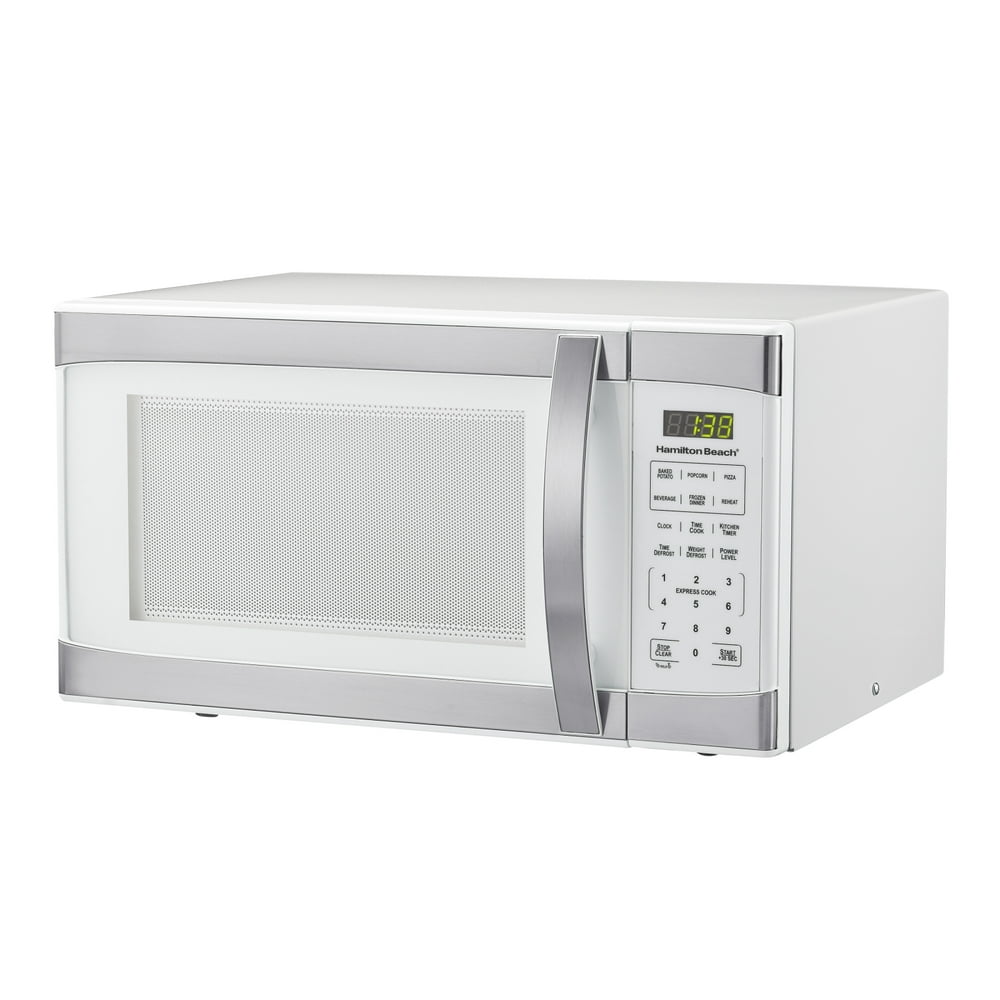 Hamilton Beach 1.1 Cu.ft White with Stainless Steel Digital Microwave Oven