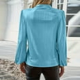 thumbnail image 6 of Aobny Elegant Women's T Shirts Sparkly V-Neck Blue Long Sleeve Tees Blouse Cute Going Out Tops for Women,XL, 6 of 9