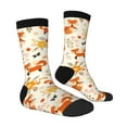 thumbnail image 2 of Goofa Flower Fox Printed Men's Crew Socks, Soft Durable Breathable Moisture-Wicking with Odor Control Cotton socks, 2 of 9