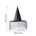 thumbnail image 4 of Halloween Pointed Witch Hat, Lightweight Wizard Headwear Accessory, Ideal for Halloween Themed Parties, Evening Gathering, Photo Shoot, Festival Outfit and Holiday Dress Up Supplies A, 4 of 8
