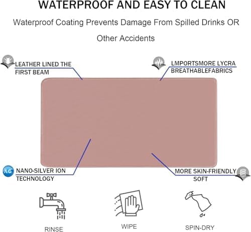 Large Mouse Pad, XXL Extended Computer Keyboard Mouse Mat with Stitched Edges, 31.5" x 15.7" Non-Slip Waterproof Rubber Base Office Big Long Gaming Mousepad for Work, Game, Office, Home, Pink