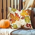 thumbnail image 4 of Fall Maple Leaves Decorative Throw Pillow Cover 18 x 18, Autumn Farmhouse Rustic Porch Patio Outdoor Pillowcase, Thanksgiving Seasonal Sofa Couch Cushion Case Home Decor, 4 of 6
