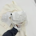 thumbnail image 5 of Bolso de mujer PU Satchel Bolsos Pearl Square Mujer Clutch Crossbody Bag (Blanco), 5 of 5