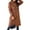 Brown XXL, variant on Women Winter Overcoat Turn-down Collar Pockets Pure Color Double-breasted Cardigan Loose Fit Coat Thermal Long Sleeves Commuting Dating Winter Coat