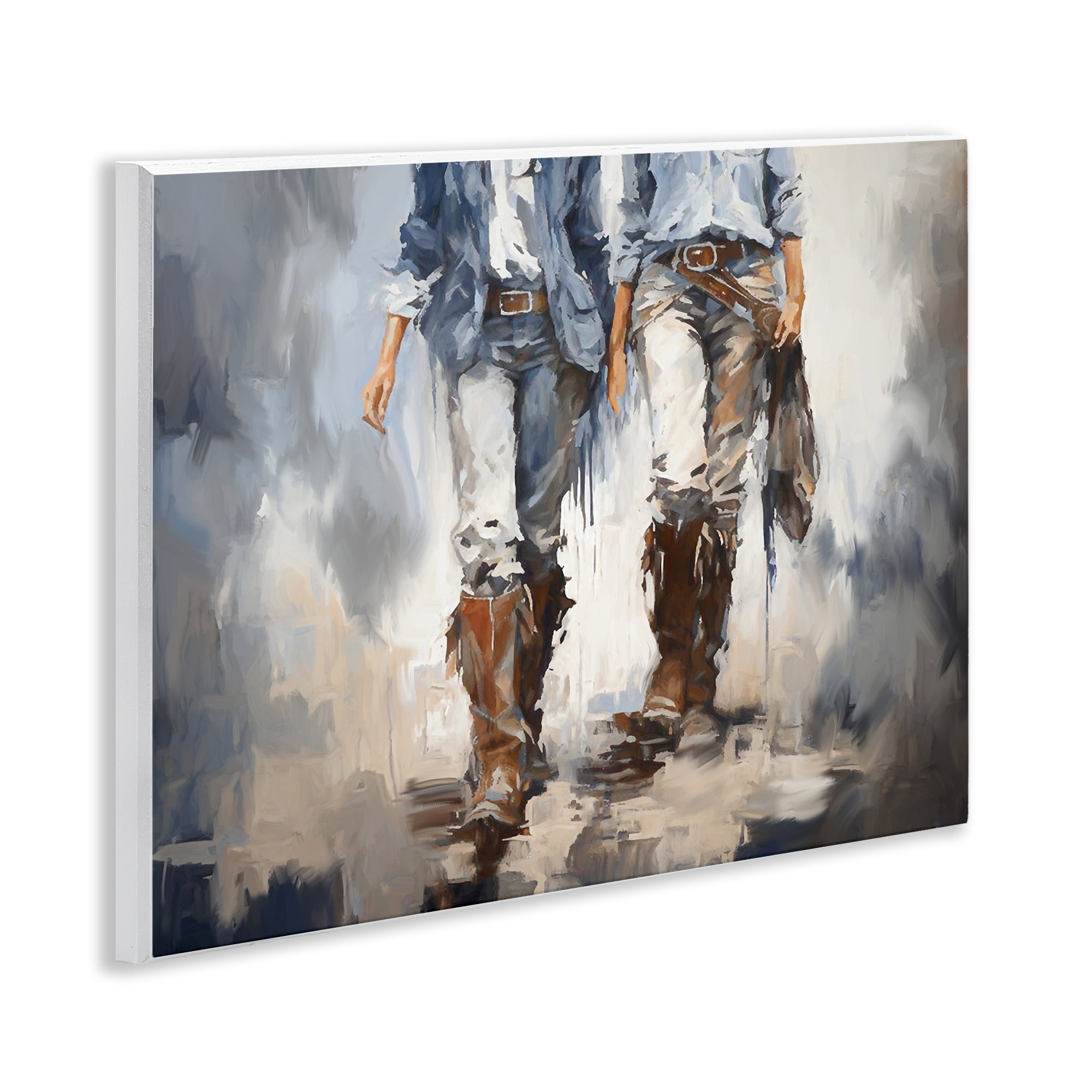 Stupell Industries Romantic Cowboy Boots Novelty Painting Unframed Art Print Wall Art, 14 x 11