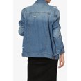 thumbnail image 2 of TheMogan Women's PLUS Distressed Ripped Jean Oversized Boyfriend Long Denim Jacket, 2 of 7