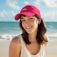 thumbnail image 3 of Dalix Salty Embroidered Cotton Beach Baseball Cap Adjustable Dad Hat Womens in Hot Pink, 3 of 5