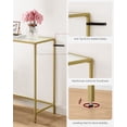 thumbnail image 5 of VASAGLE 39.4 Inches Console Table, Tempered Glass Sofa Table, Modern Entryway Table, Metal Frame, Easy to Assemble, Adjustable Feet, for Living Room, Hallway, Gold Color, 5 of 5