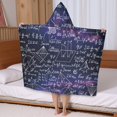 thumbnail image 5 of Math Equations Geometry Shapes Purple Pattern Hooded Bath Towel，50"x30" for Ages 3 To 12 Kids, Quick Dry Lightweight Soft Microfiber Hood Beach Towel Cover Up for Kids, 5 of 7