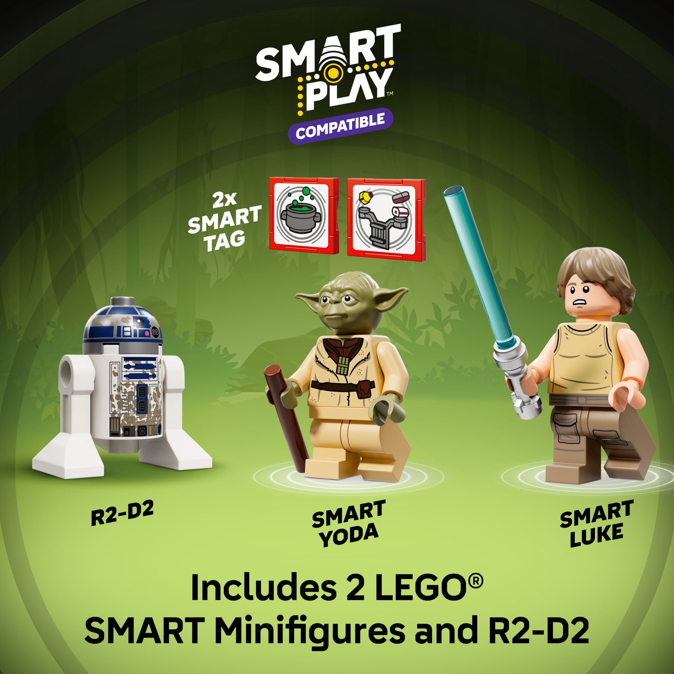 LEGO Star Wars SMART Play: Yoda’s Hut and Jedi Training - Building Toy for Role Play - Compatible Set with 2 SMART Tags and 2 LEGO Minifigures - Gift for Boys, Girls and Kids Ages 8+ - 75422