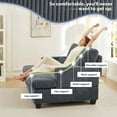 thumbnail image 6 of FFH Double Chaise Lounge Indoor, 61" Oversized Lounge Chair Sleeper Sofa Sectional, Corduroy Loveseat with Lumbar Pillows and Adjustable Backrests, Dark Gray, 6 of 16