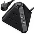 thumbnail image 1 of NVEESHOX Regleta Multicontacto, Extension en Torre Tri&aacute;ngulo con 9 Enchufes de CA 3 USB y 1 USB-C, Torre multicontacto contra Protector de Sobretensi&oacute;n, Extension Electrica de 2M, 1 of 7