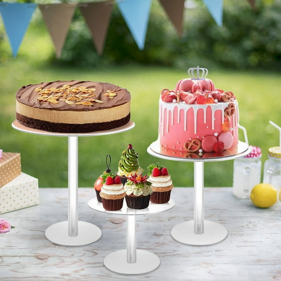 FcBaudy Acrylic Cake Stand Round Cake Stands For Dessert Table Clear Cupcake Stand For Birthday Party Candy Pizza Display Riser For Wedding Event Cake Stand