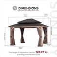 thumbnail image 5 of Sunjoy 13 x 11 Wood Hardtop Gazebo with Customizable Netting and Curtains, Featuring a Double-Layer Galvanized Steel Roof, 5 of 12