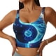 thumbnail image 1 of Fotbe Blue Yin And Yang Sujetador Deportivo Largo sin Aros para Mujer con Almohadillas y Soporte Medio, Transpirable y Absorbente, Camiseta Tipo Chaleco o Tank Top-X-Large, 1 of 8