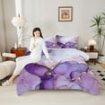 thumbnail image 4 of Manfei Purple Marble Bedding Comforter Set 2pcs, Abstract Watercolor Art Twin Comforter Sets, Marbling Stone Pattern Bedding Set, Luxury Bedroom Decor, 4 of 8