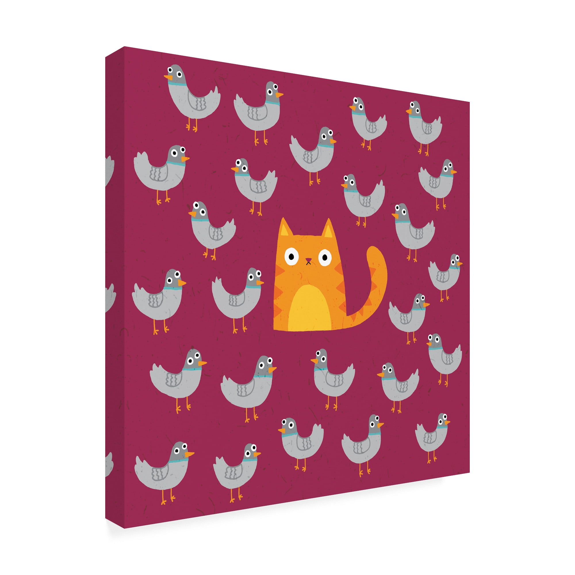 Trademark Fine Art 'Cat amongst the Pigeons' Canvas Art by Michael Buxto
