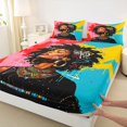 thumbnail image 4 of Castle Fairy Pop Art Print King Sheets 4pcs,Black Girl Tribal Pattern Bedding,Red Yellow,1 Fitted Sheet, 1 Flat Sheet and 2 Pillowcases, 4 of 6