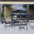 thumbnail image 2 of SOLAURA 5 Piece Metal Square Outdoor Dining Sets, Black, 2 of 5