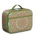 thumbnail image 1 of Boho Folk Insulated Tote Geometric Mandala Lightweight Compact with Front Pocket, 1 of 6