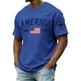 thumbnail image 2 of Kopltyrfg American Flag Shirts Men 4th of July Patriotic Shirt USA Star Stripes Graphic Tees Independence Day Short Sleeve Tops Blue 2XL, 2 of 5