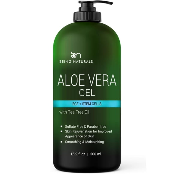 Gel de aloe vera Being Naturals, 500 ml, 100% orgánico con EGF y células madre
