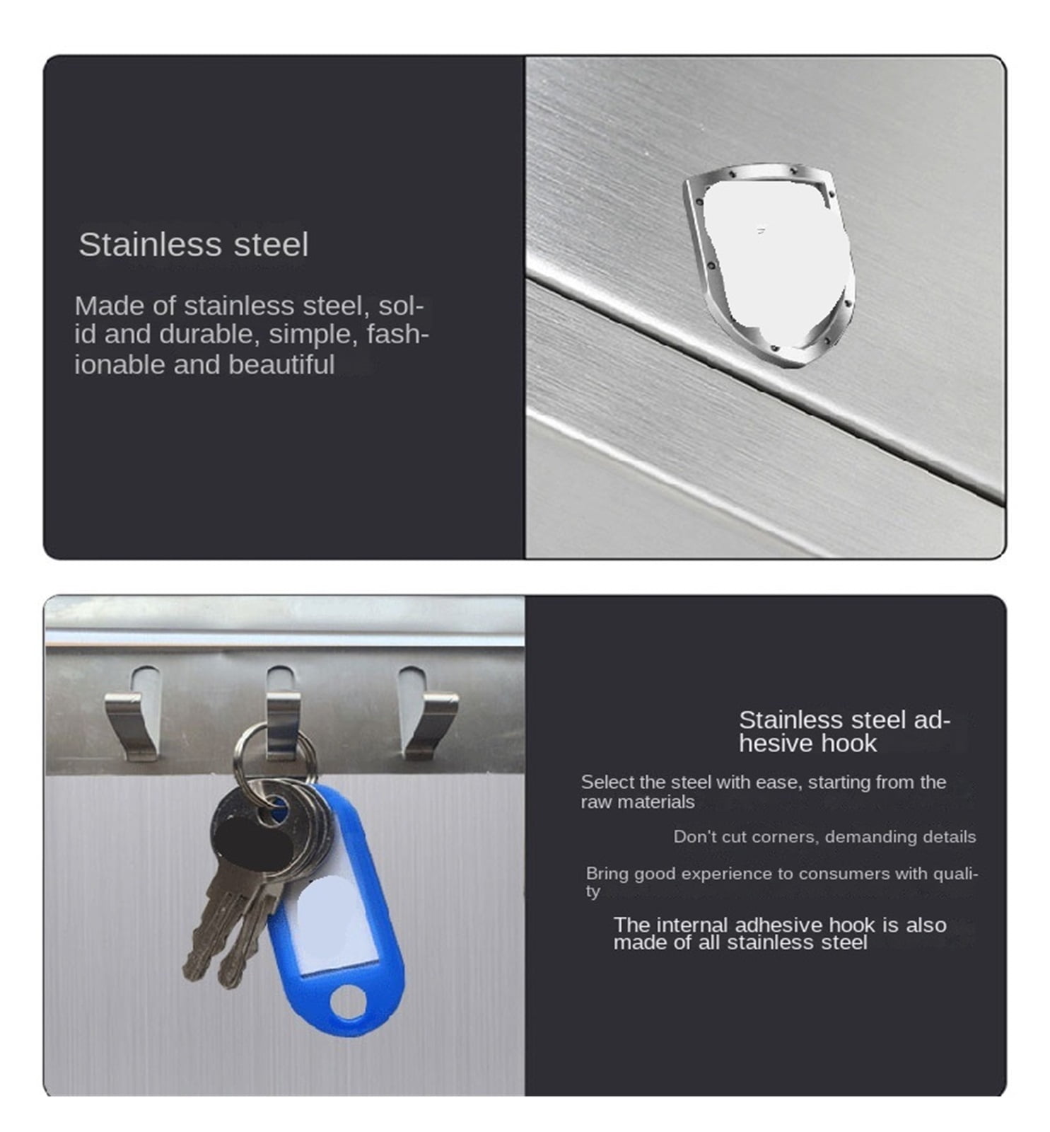 Stainless Steel Home Key Safe Storage Cabinet Storage Key Box Wall-Mounted ,House, Apartment, Office Key Storage