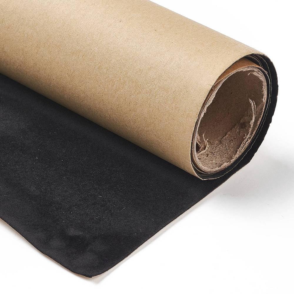 5Roll Adhesive Velvet Flocking Liner for Jewelry Drawer Craft Fabric Peel Stick Black 25x0.08cm 80~100cm/roll