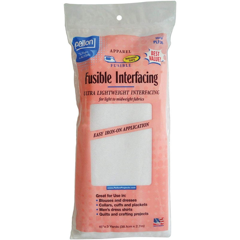 Pellon PLF36 Ultra Lightweight Fusible Interfacing. White. 15" x 3