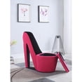 thumbnail image 3 of ORE International Pink/Black High Heels Storage Chair-Color:Pink, 3 of 5