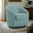 thumbnail image 3 of GDF Studio Edmond Modern Indoor Swivel Gliding Chair, Fabric, Pine+Iron, Beige, 3 of 10