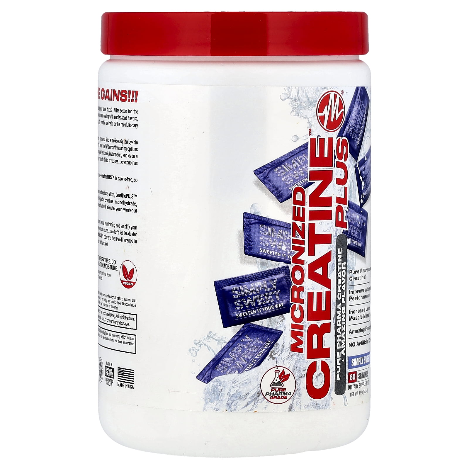 Metabolic Nutrition Micronized Creatine Plus™, Simply Sweet, 14.8 oz (420 g)