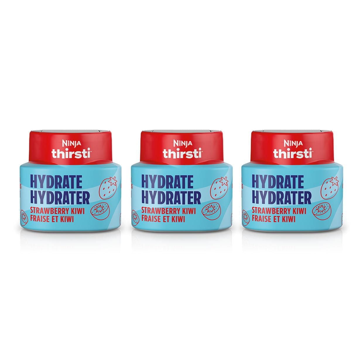 Ninja Thirsti HYDRATE Gouttes d'eau aromatisées à la fraise Kiwi avec électrolytes et contenant 0 calorie*, 0 sucre* (*par portion classique de 355 ml), WCFSTK6C Gouttes d’eau aromatisée