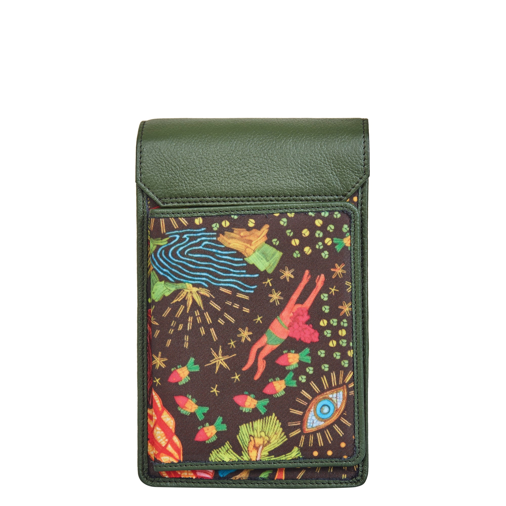 Sishka Hand Crafted Nylon & Leather Crossbody Sling Wallet – Women’s Phone Purse, Compact Shoulder Bag with Adjustable Strap
