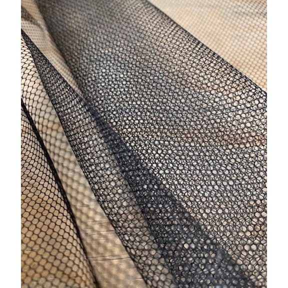 Burlap Fabrics Hard Net Crinoline Black - 58 to 60 Inch Wide Stiff Mesh Fabric Sold by the Yard