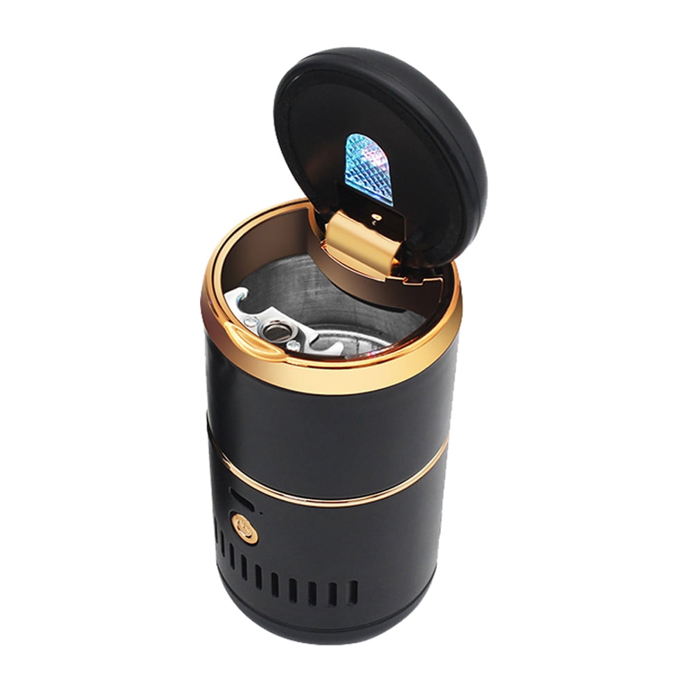 Uposao Vacuum Cleaner Ashtray Creative Car Smokeless Ashtray with Lid LED Light for Car Cup