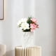 thumbnail image 4 of Jarrón de plástico blanco de estilo moderno y limpio | Adorno decorativo de escritorio de 14 cm | Arreglo floral con acabado esmaltado de alta gama para decorar la entrada del mueble de TV de la, 4 of 6