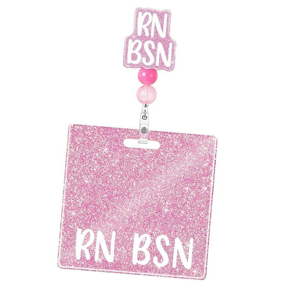 Retractable Name Card Holder Badge Holder Glittering Nurse Badge Cards Badges Holders for Office Hospital