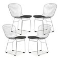 thumbnail image 5 of Take Me Home Metallic Woven Dining Chair – Set of 4 with Black Pad and Chrome Frame, Stylish Woven Design for Modern Dining Rooms and Contemporary Spaces,durable, 5 of 5