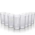 thumbnail image 1 of Vasos de plástico NOGIS de 12 oz, aptos para lavavajillas, reutilizables, juego de 8 vasos de plástico transparente para cocina, apilables y sin BPA para restaurantes, para bebidas frías y calientes., 1 of 7