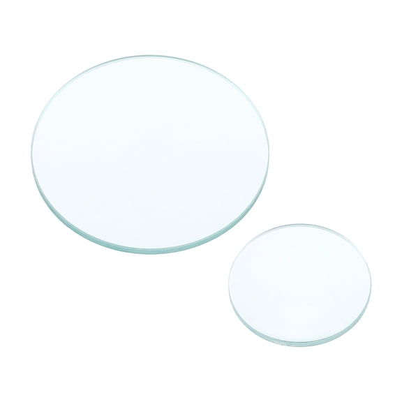 Convex Lens 300 50mm Focal Length 50/30mm (1.97/1.18") Diameter Round Glass Magnifying Telescope Lens Trial Set Ground Edge for Lab Physics Class Optics 2 Pcs