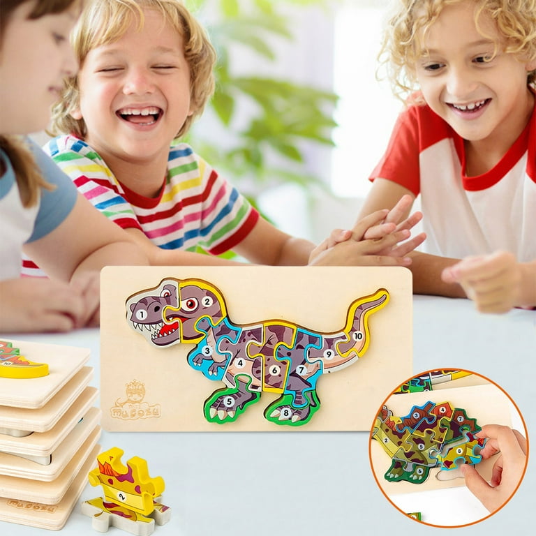 Fridja Puzzles for Kids Ages 3-5 24 PCs Wooden Puzzles Animal
