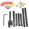thumbnail image 3 of 7PCS 10mm Shank Lathe Boring Bar Turning Tool Holder +Wrench Carbide Inserts Set, 3 of 8