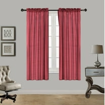 2PC MR2 BURGUNDY SOLID SILK SEMI SHEER ROD POCKET WINDOW CURTAIN PANEL LIGHT FILTERING 55" W X 63" L EACH PC