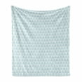 thumbnail image 1 of Crazy Art Soft Flannel Fleece Throw Blanket, Triangular Illustrated with Polka Dots and Circles in Pastel Tones, Cozy Plush for Indoor and Outdoor Use, 70" x 90", Baby Blue White, by Ambesonne, 1 of 5