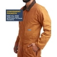 thumbnail image 3 of Bass Creek Outfitters Men's Duck Canvas Insulated Coverall - Thick Long Sleeve Workwear Jumpsuit (M-3XL), 3 of 7