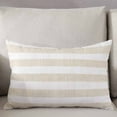 thumbnail image 3 of Beige Stripe Throw Pillow Cover 16 x 24 Inch Decorative Pillow Cover Vintage Country Geometric Linen Texture Lumbar Pillowcase Seasonal Rectangle Cushion Case for Couch Sofa Bed Living Room, 3 of 7