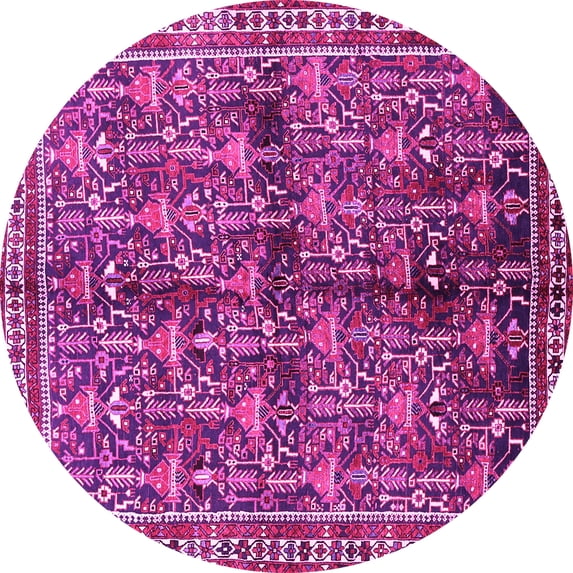 Ahgly Company Indoor Round Persian Pink Traditional Area Rugs, 5' Round