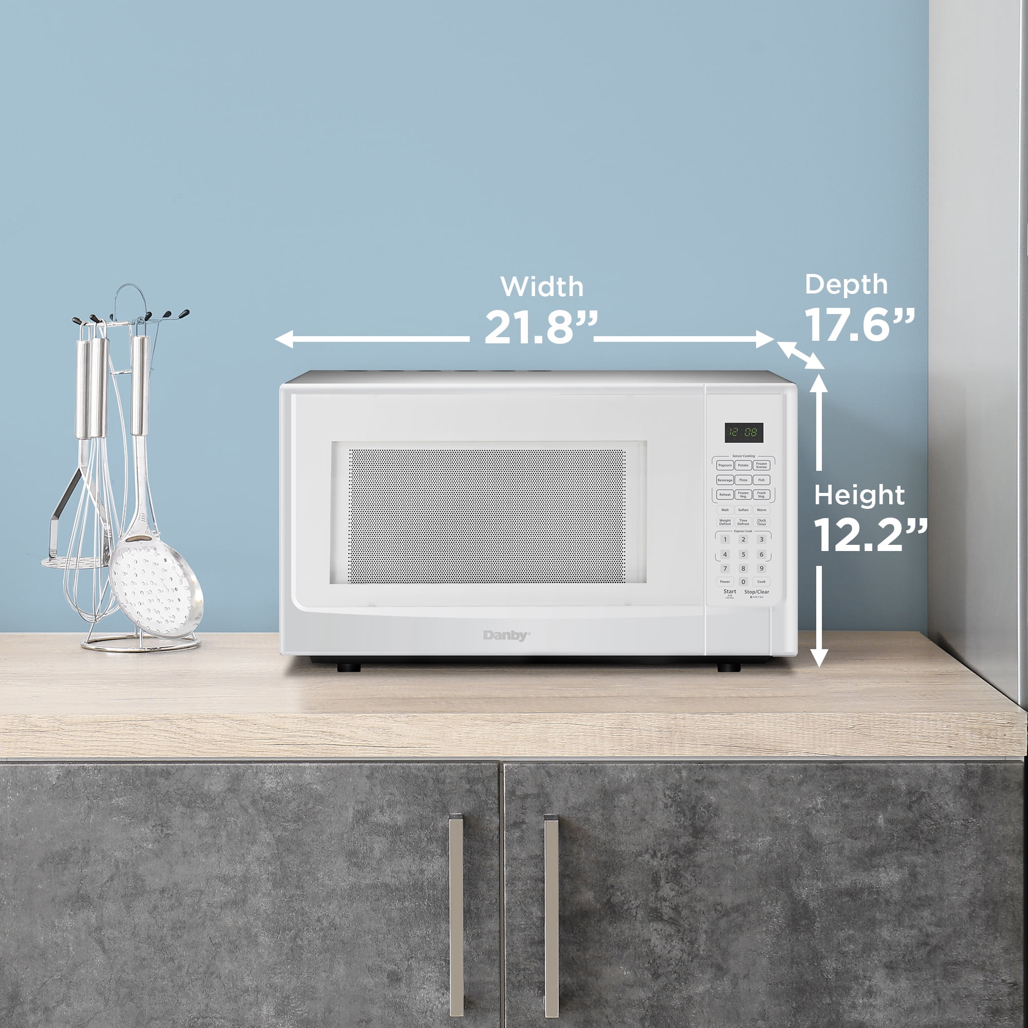 Danby Designer 1.4 cu. ft. Sensor (Cooking) Microwave in White (DDMW01440WG1)
