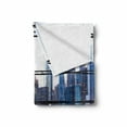 thumbnail image 2 of Office Soft Flannel Fleece Throw Blanket, Urban Cityscape View with Skyscrapers Buildings Image Photograph, Cozy Plush for Indoor and Outdoor Use, 70" x 90", Pale Blue White, by Ambesonne, 2 of 6